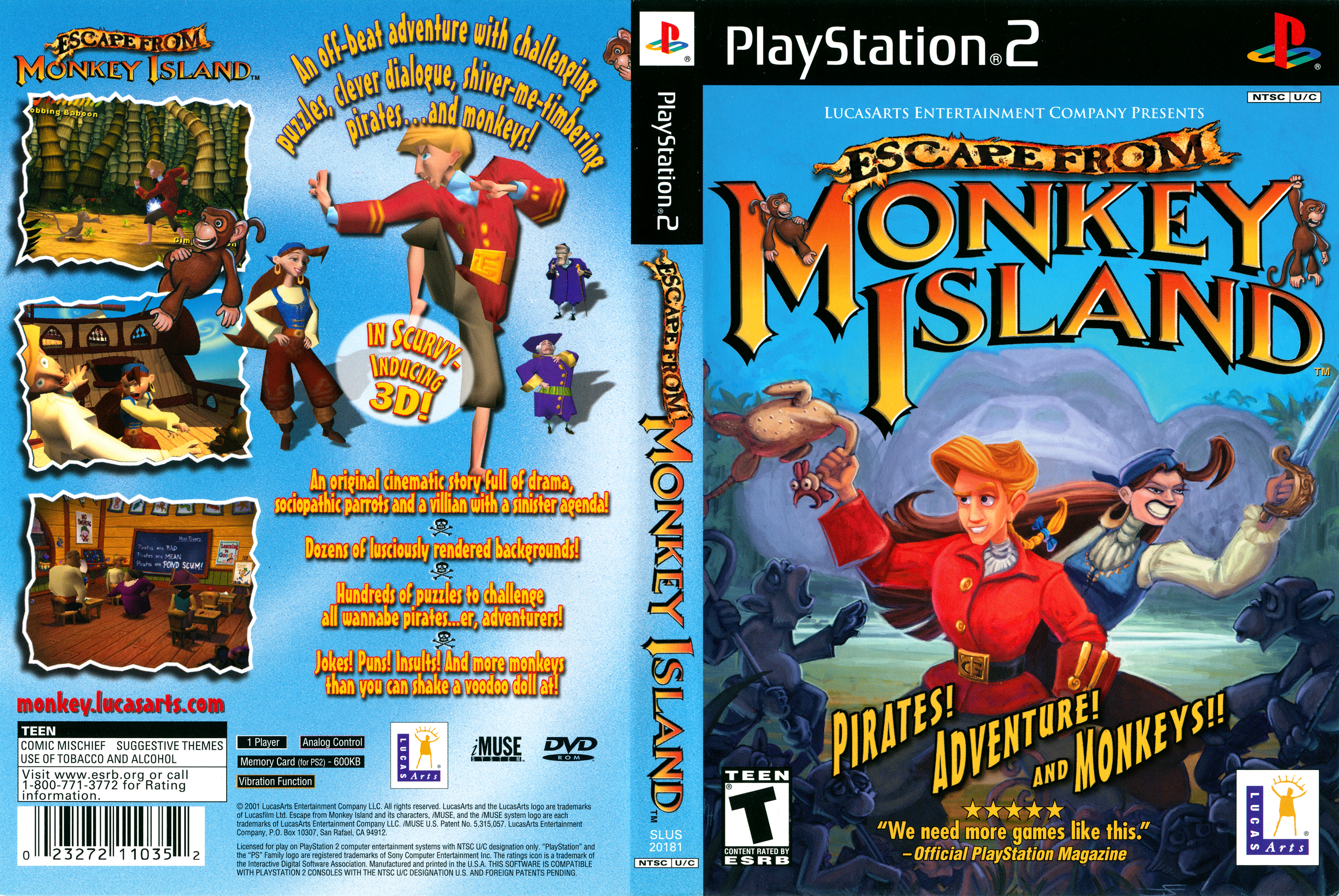 Escape From Monkey Island [SLUS 20181] (Sony Playstation 2) - Box